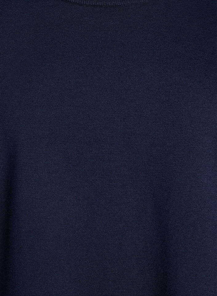 Finstickad blus med korta &auml;rmar, Bl&aring;, Packshot image number 2