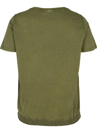 T-shirt med acid wash och smock, Ivy Green acid wash, Packshot image number 1
