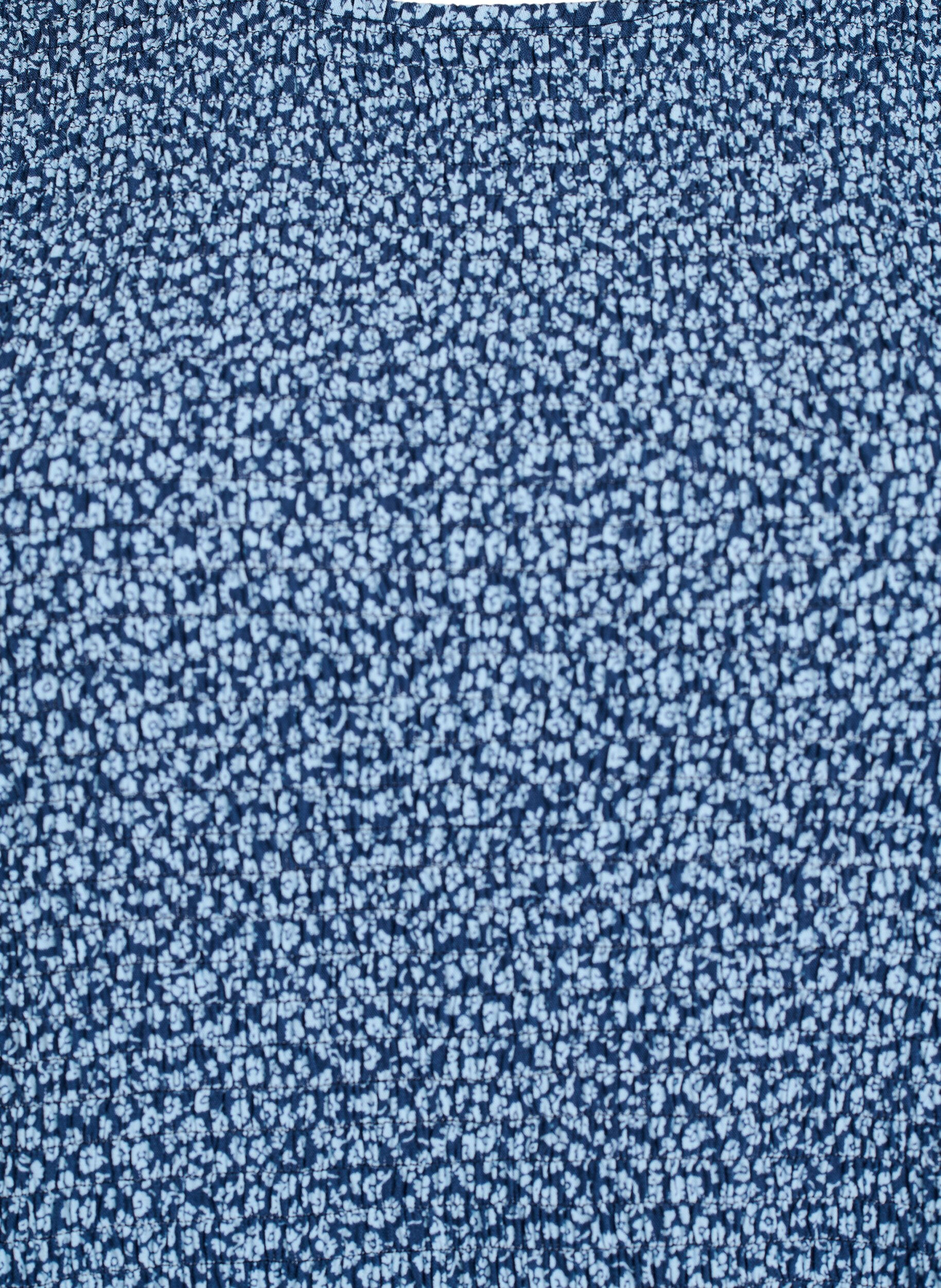 Zizzi Blus med smock upptill och blommigt m&ouml;nster, Bl&aring;, Packshot image number 2