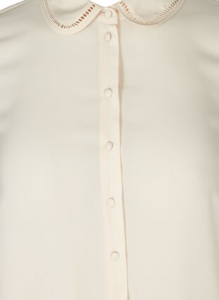 Långärmad skjorta med feminina detaljer, CREME ASS, Packshot image number 2