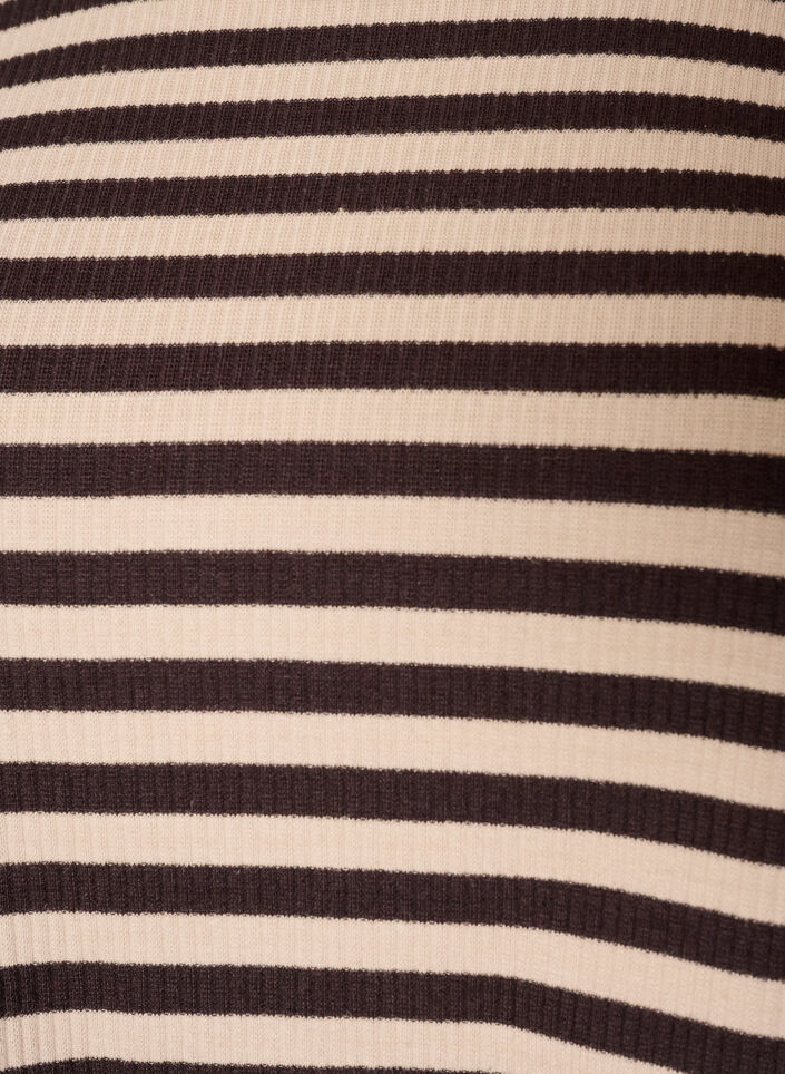 Randig blus med l&aring;nga &auml;rmar, Brun, Packshot image number 2