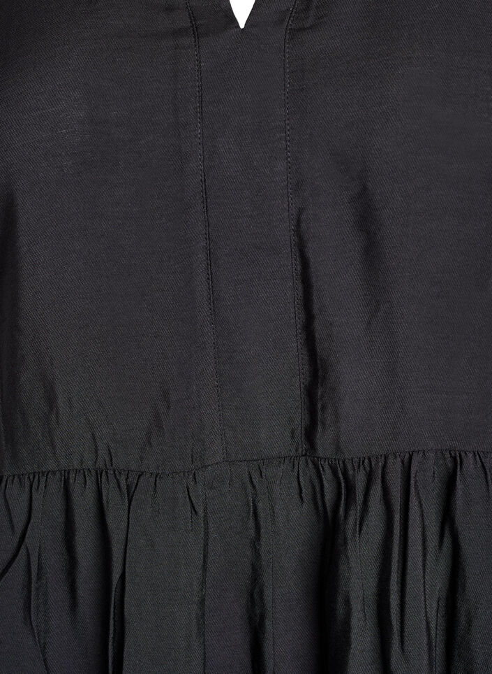 A-linjeformad klänning med volangkrage, Svart, Packshot image number 2