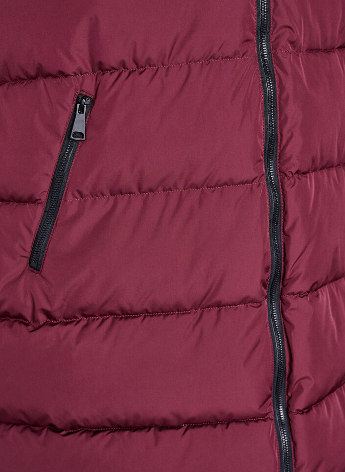 L&aring;ng v&auml;st med huva och fickor, R&ouml;d, Packshot image number 3