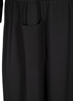 Midiklänning i ekologisk bomull med fickor, Black, Packshot image number 3
