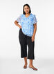 Blommig blus med volangkrage och peplumeffekt, Bl&aring;, Model image number 1