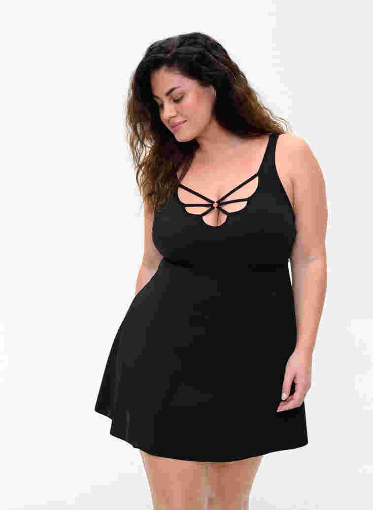 Badklänning med snördetaljer, Black, Model