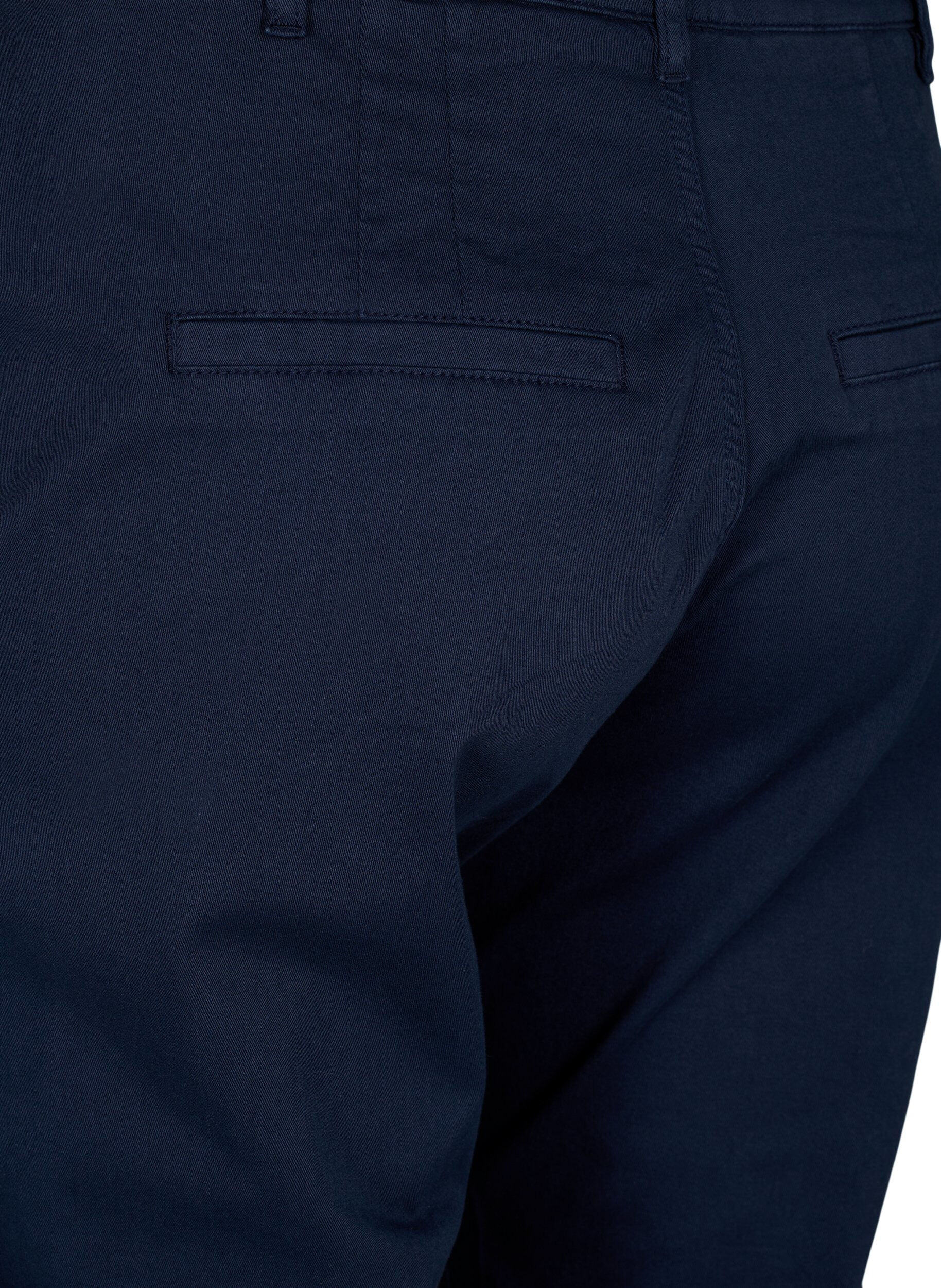 Zizzi Chinos i bomull, Navy Blazer, Packshot image number 3