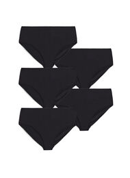 5-pack bomullstrosor med normal midja, Svart