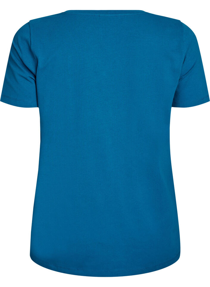 Enf&auml;rgad t-shirt i bomull, Bl&aring;, Packshot image number 1