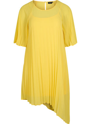 Klänning med 2/4-ärmar och a-linjeform, Primrose Yellow, Packshot image number 0