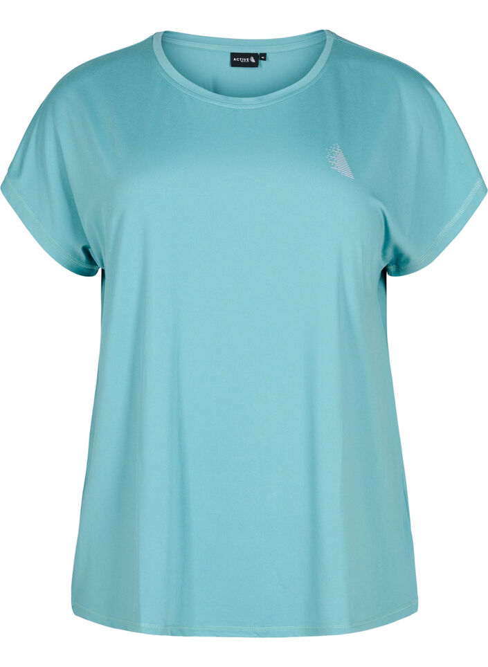 Enfärgad tränings t-shirt, Grön, Packshot image number 0