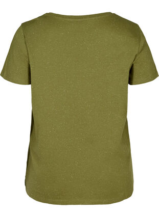 T-shirt med v-rigning, Green, Packshot image number 1