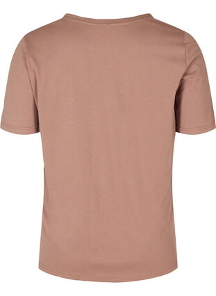 T-shirt i ekologisk bomull med v-ringning, Deep Taupe, Packshot image number 1