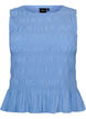 Smocktopp med b&aring;tringning och peplum, Bl&aring;, Packshot image number 0