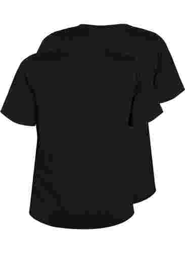 FLASH - 2-pack v-ringade t-shirtar, Black/Black, Packshot image number 1