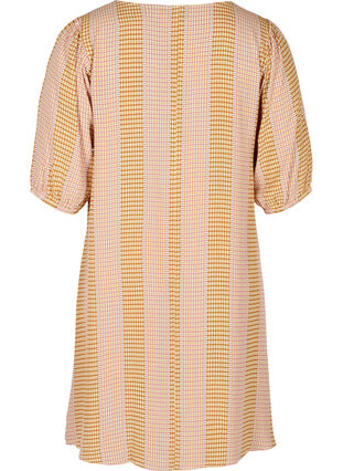 Viskosklänning med mönster och v-ringning, Apple Cinnamon AOP, Packshot image number 1