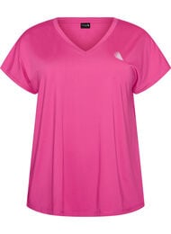 Tr&auml;nings t-shirt med v-ringning och l&ouml;s passform, Rosa