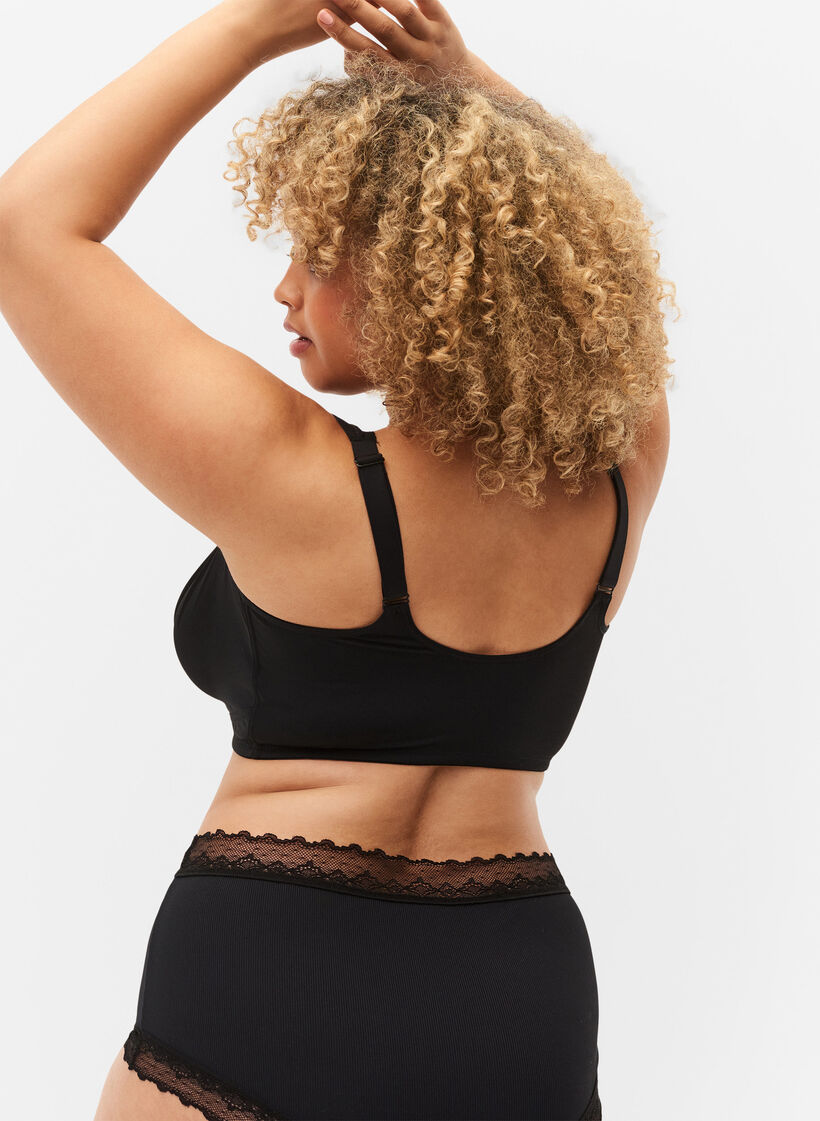 Framknäppt BH, Black, Model image number 1