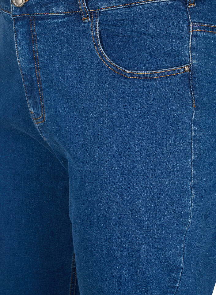 Croppade Vera-jeans med raka ben, Bl&aring;, Packshot image number 2