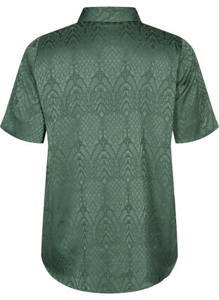 Lång skjorta med strukturmönster, Duck Green, Packshot image number 1
