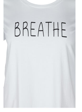 T-shirt med tryck, Br White BREATHE, Packshot image number 2