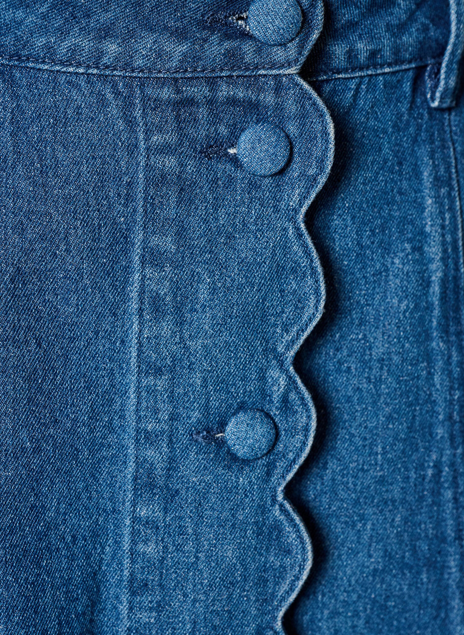 ZizziA-linjeformad jeanskjol med v&aring;gig knappsl&aring;, Bl&aring;, Packshot image number 2