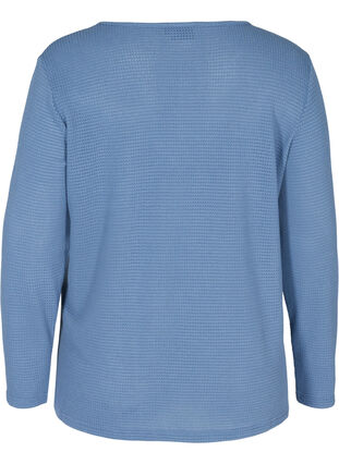 Långärmad tröja med rund halsringning, Bijou Blue, Packshot image number 1