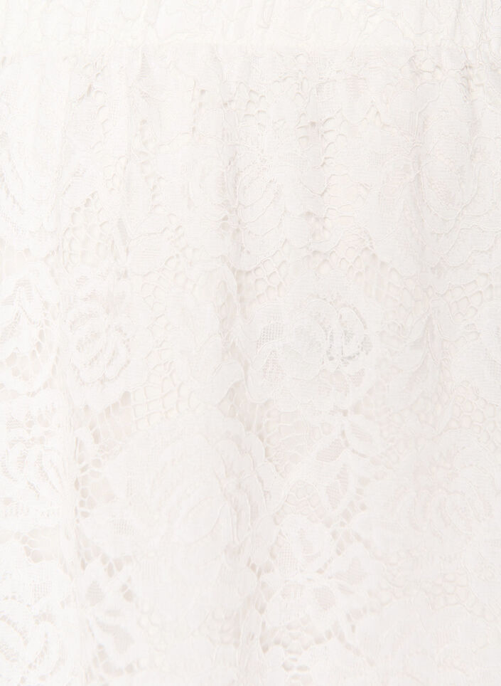 Midikjol i spets med res&aring;r i midjan, Vit, Packshot image number 2