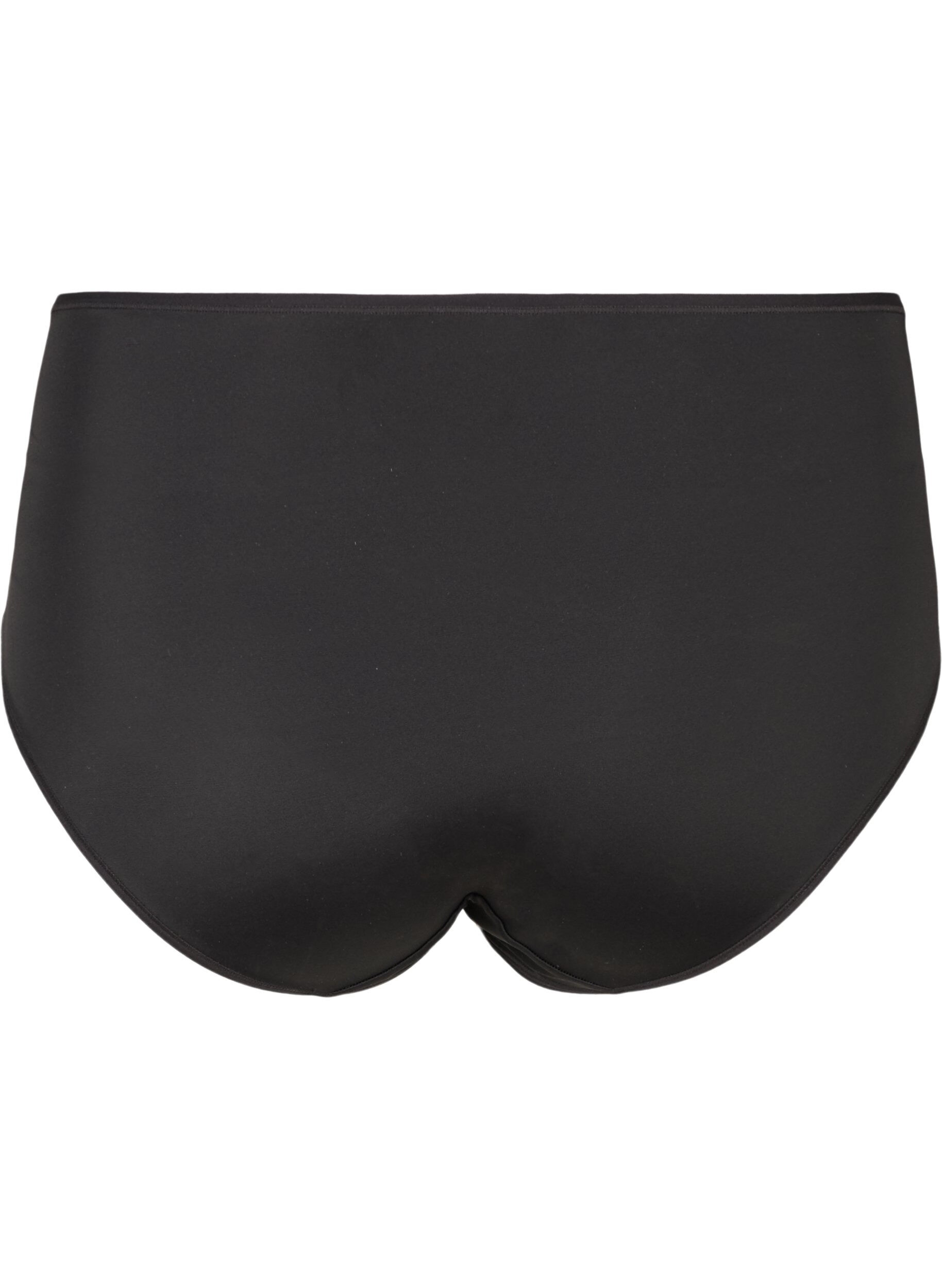 Zizzi2-pack trosor med normal midja, Svart, Packshot image number 1