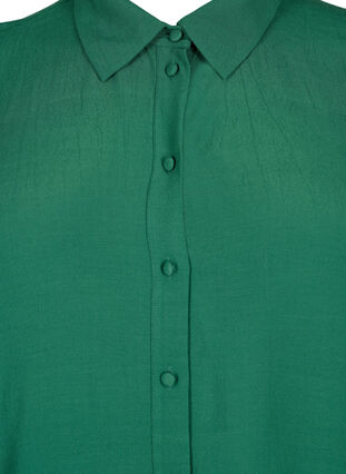 Viskos skjorta med 3/4 ärm och broderade detaljer, Hunter Green, Packshot image number 2