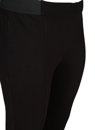 Croppade leggings med slits, Black, Packshot image number 2