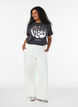 T-shirt i ekologisk bomull med grafiskt tryck, Svart, Model image number 1