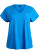 Tr&auml;nings t-shirt med v-ringning och l&ouml;s passform, Bl&aring;, Packshot image number 0