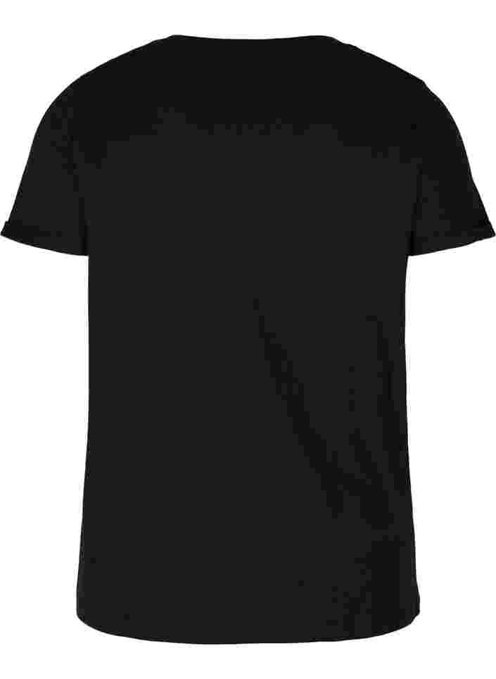  T-shirt till träning med print, Black Run, Packshot image number 1