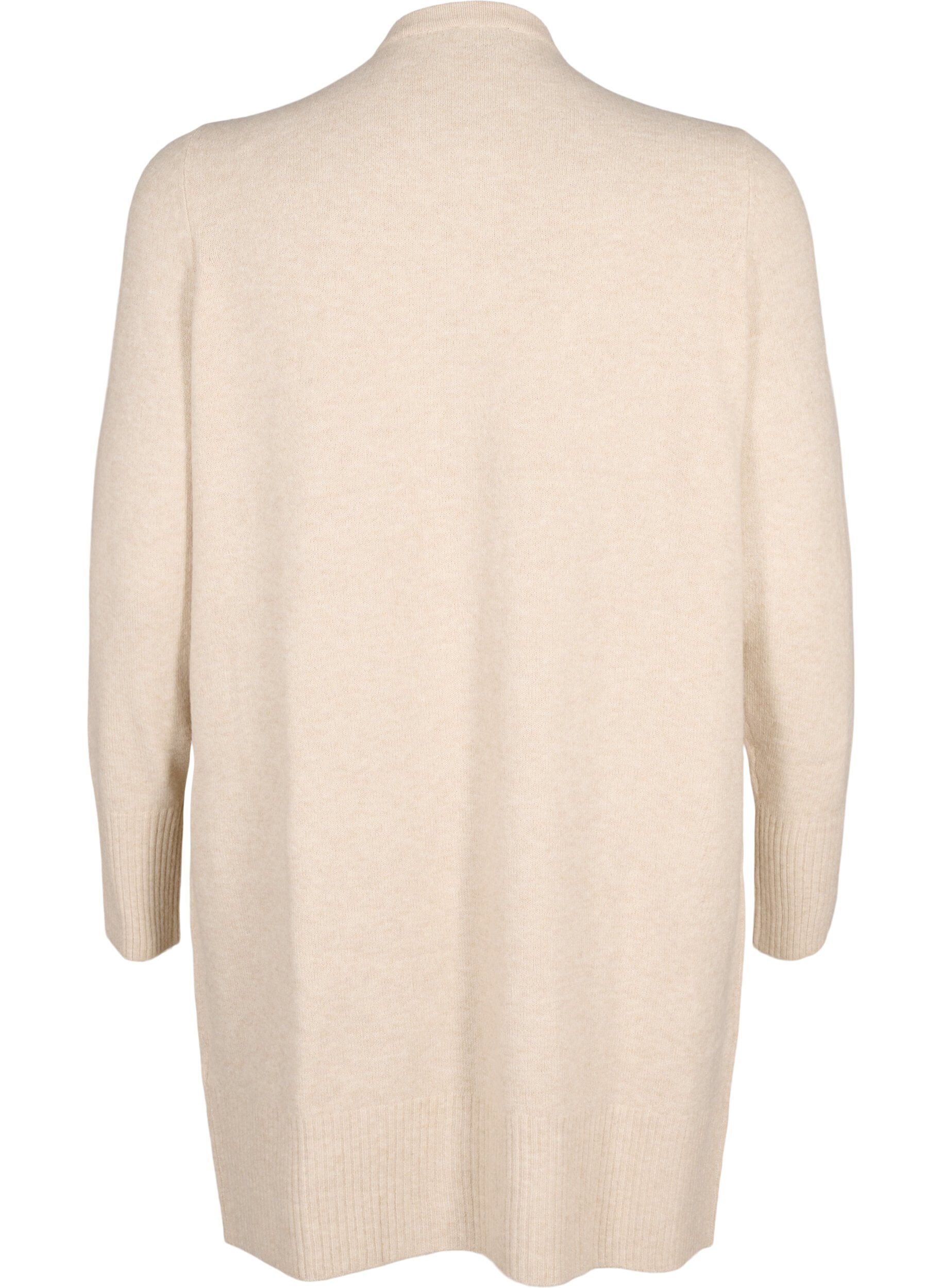 ZizziRibbstickad kofta med fickor, Beige, Packshot image number 1