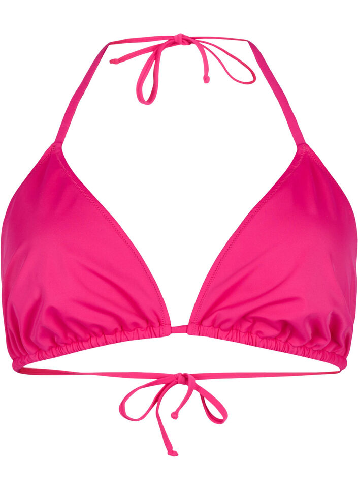 Enfärgad triangel-bikinitopp, Rosa, Packshot image number 0
