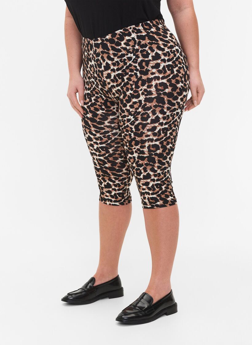 2-pack 3/4 leggings, Black / LEO AOP, Model image number 2