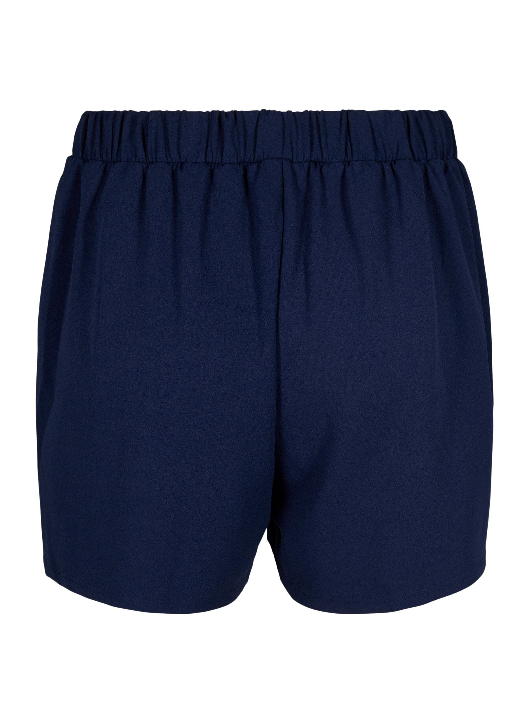 Zizzi FLASH - L&ouml;st sittande shorts med fickor, Bl&aring;, Packshot image number 1