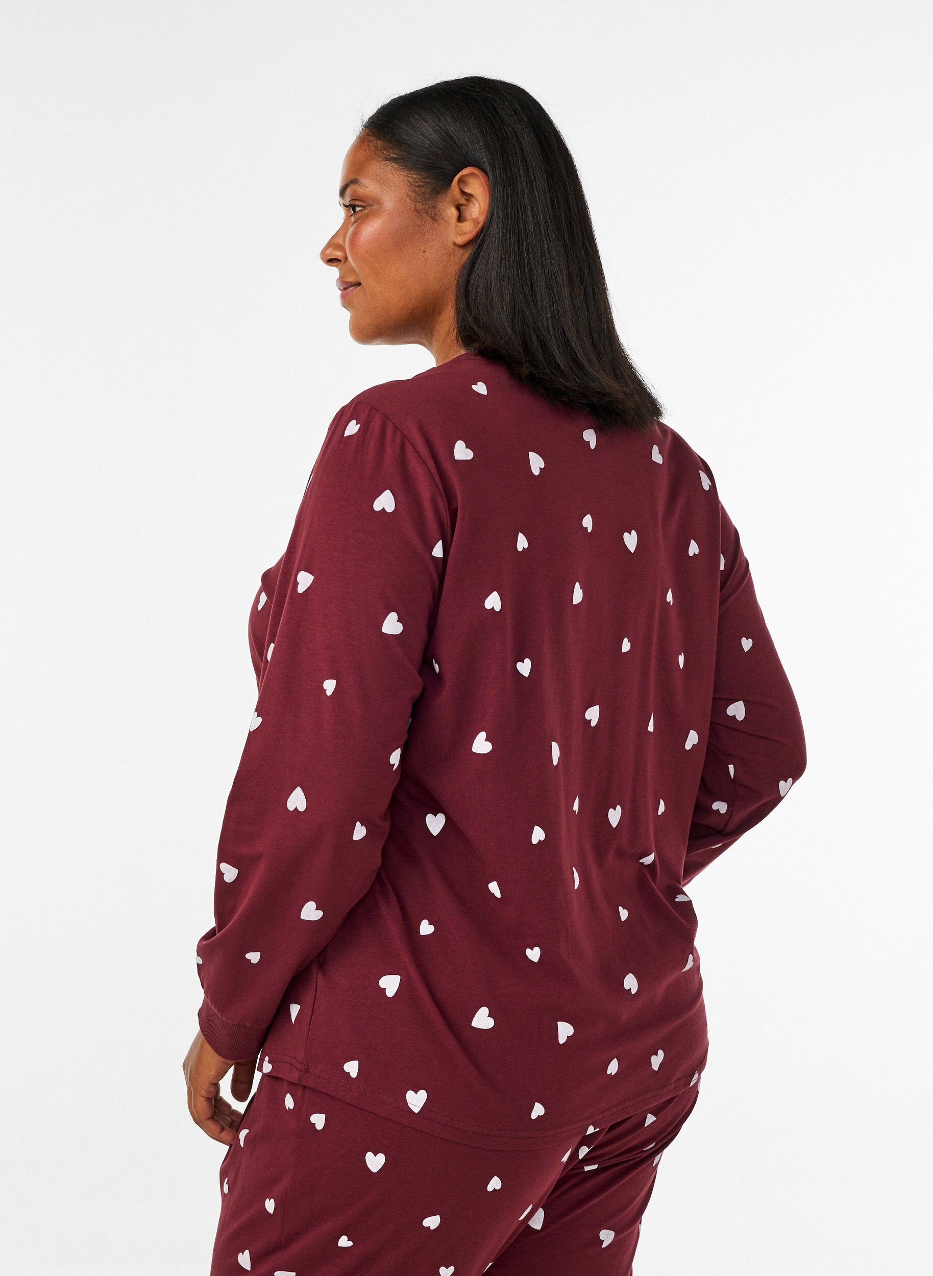 ZizziNattlinne med tryck, R&ouml;d, Model image number 2