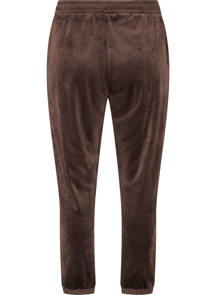 L&ouml;sa byxor i velour, Brun, Packshot image number 1