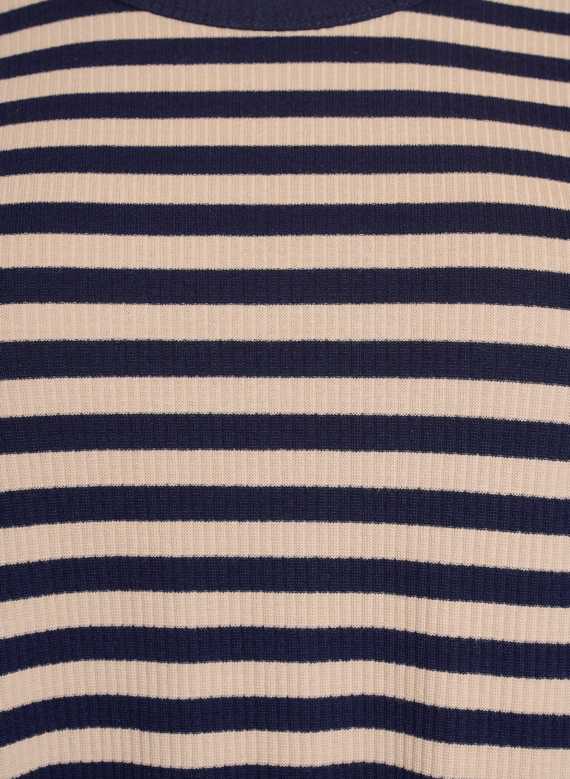 Zizzi Randig blus med l&aring;nga &auml;rmar, Beige, Packshot image number 2