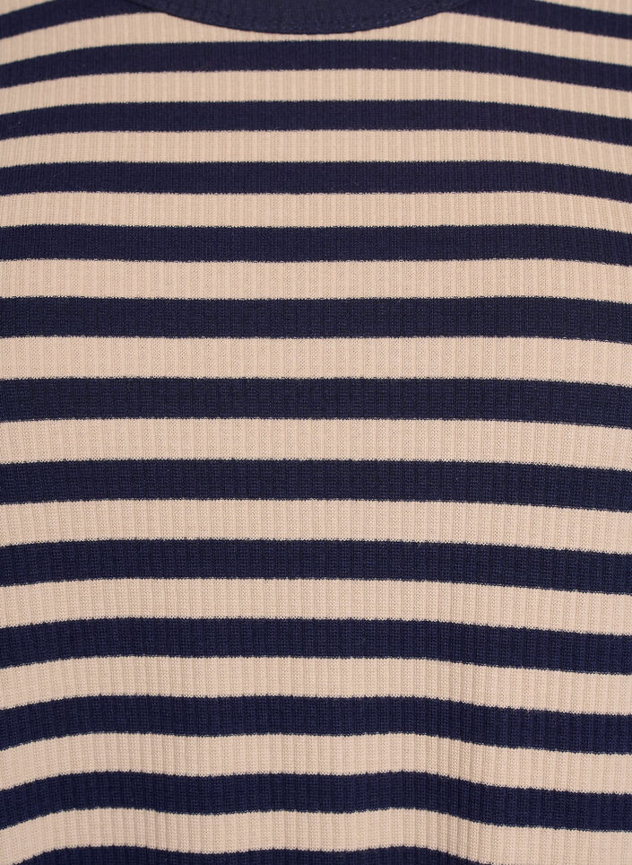 Randig blus med långa ärmar, Beige, Packshot image number 2