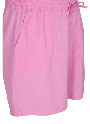 Lösa shorts i bomulls- och linneblandning, Begonia Pink, Packshot image number 2