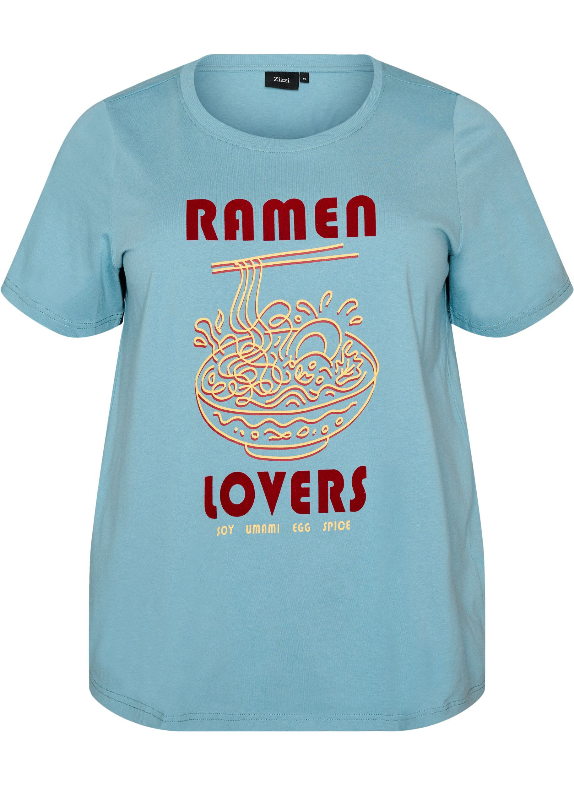 ZizziT-shirt i bomull med tryck, Bl&aring;, Packshot image number 0