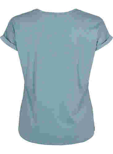 Kortärmad t-shirt i bomullsmix, Smoke Blue, Packshot image number 1
