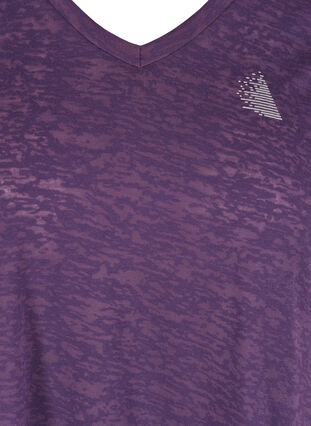 A-linjeformad tränings-t-shirt med mönster, Plum Perfect1801, Packshot image number 2