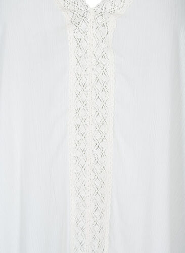 Strandklänning i viskos med spetsdetaljer, Bright White, Packshot image number 2