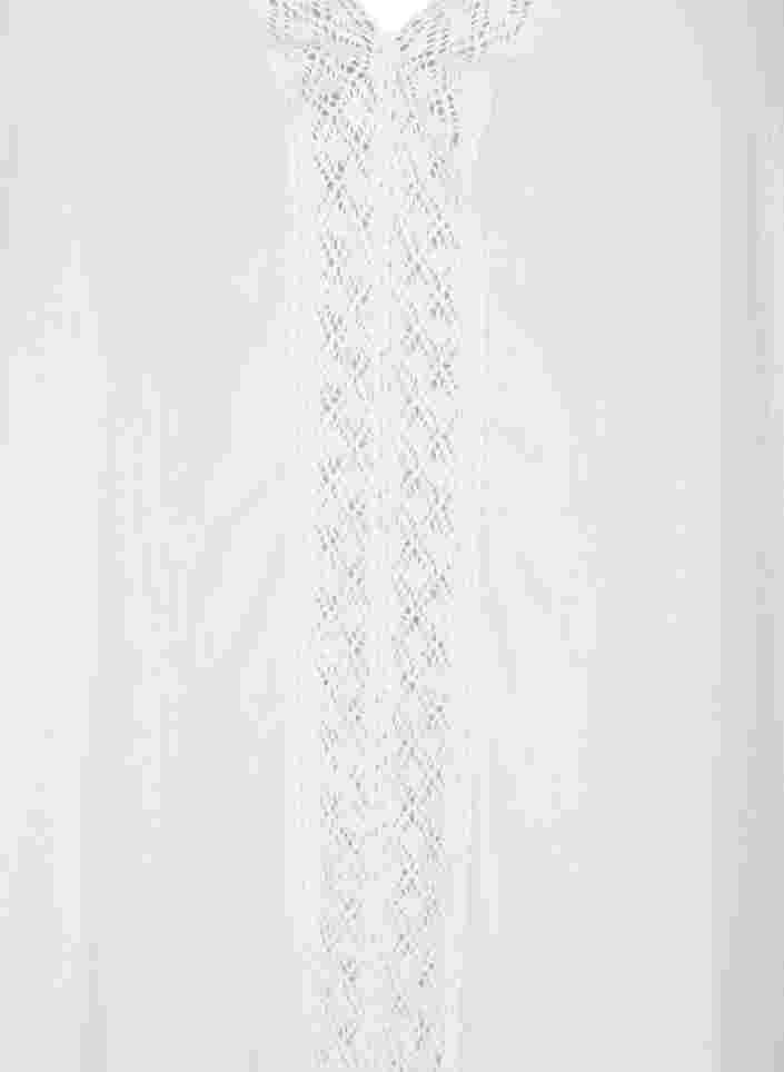 Strandklänning i viskos med spetsdetaljer, Bright White, Packshot image number 2