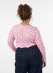 Blus i mesh med tryck, Rosa, Model image number 2