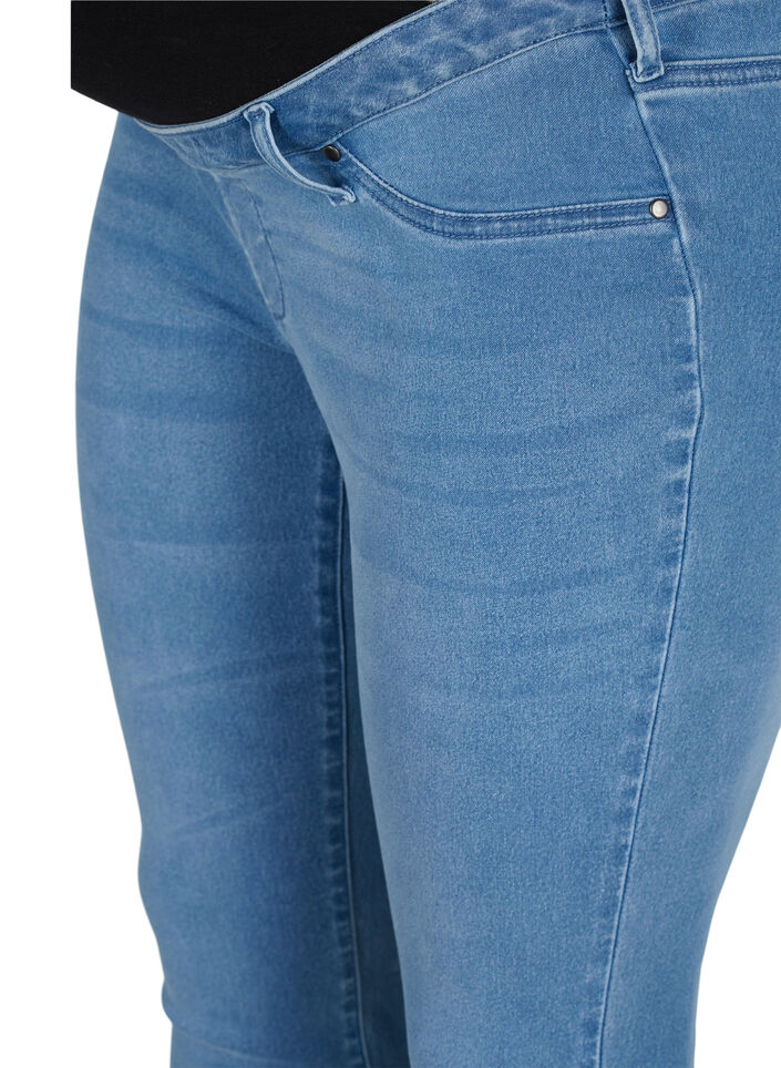 Gravidjeggings i bomullsblandning, Light blue denim, Packshot image number 2